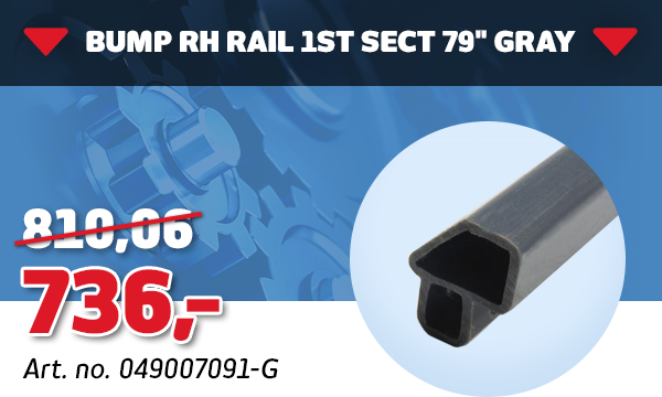 Bump RH Rail 1st Sect 79" Gray