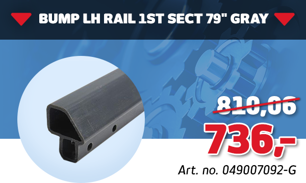 Bump LH Rail 1st Sect 79" Gray