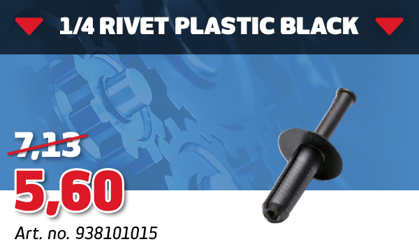 1/4 Rivet Plastic Black